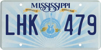 MS license plate LHK479
