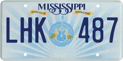 MS license plate LHK487