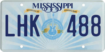 MS license plate LHK488