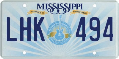 MS license plate LHK494