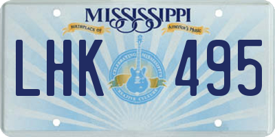 MS license plate LHK495