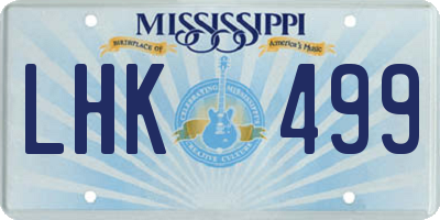 MS license plate LHK499