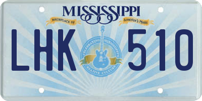 MS license plate LHK510
