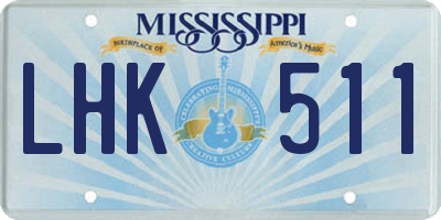 MS license plate LHK511