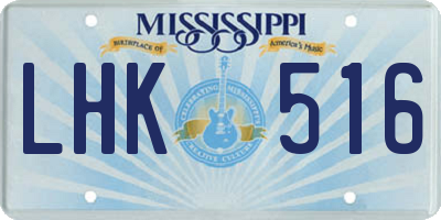 MS license plate LHK516