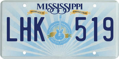 MS license plate LHK519