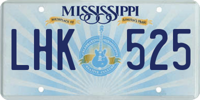 MS license plate LHK525
