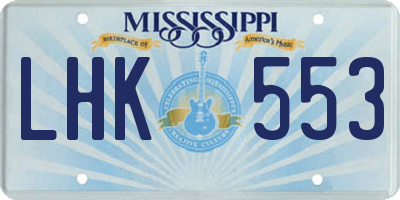 MS license plate LHK553