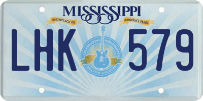 MS license plate LHK579