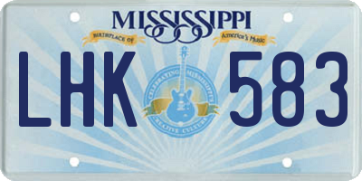 MS license plate LHK583