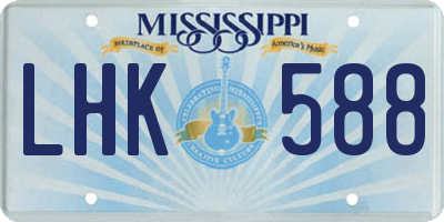 MS license plate LHK588