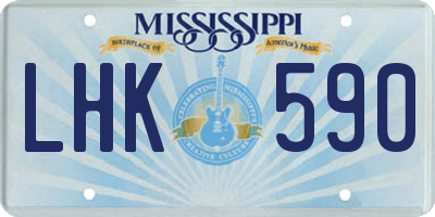 MS license plate LHK590
