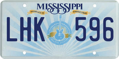 MS license plate LHK596
