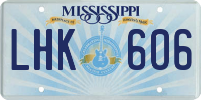 MS license plate LHK606