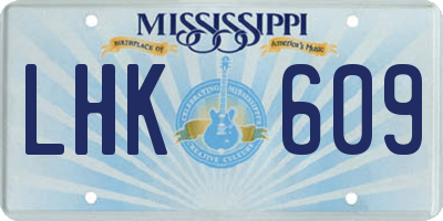 MS license plate LHK609