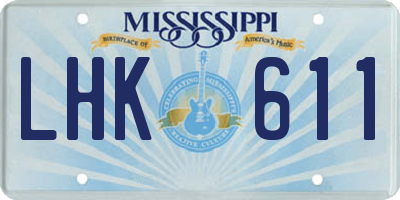 MS license plate LHK611