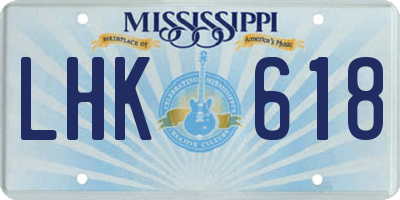 MS license plate LHK618