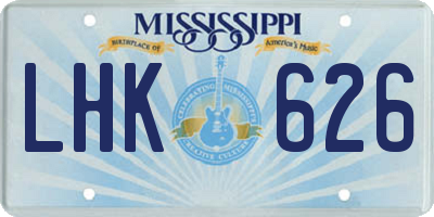 MS license plate LHK626