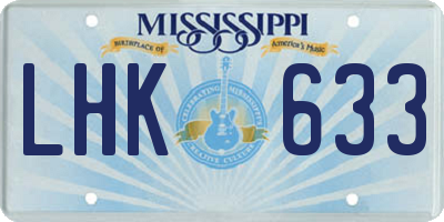 MS license plate LHK633