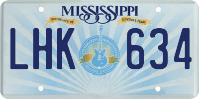 MS license plate LHK634