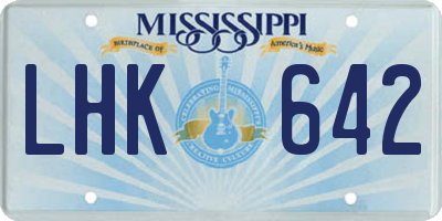 MS license plate LHK642
