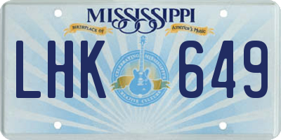 MS license plate LHK649