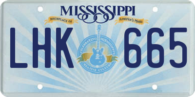 MS license plate LHK665