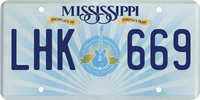MS license plate LHK669