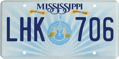 MS license plate LHK706