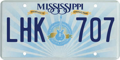 MS license plate LHK707