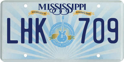 MS license plate LHK709
