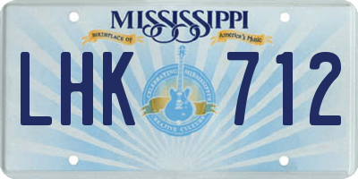 MS license plate LHK712