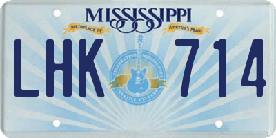 MS license plate LHK714