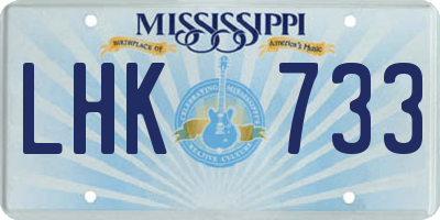 MS license plate LHK733