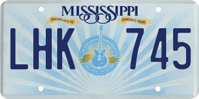 MS license plate LHK745