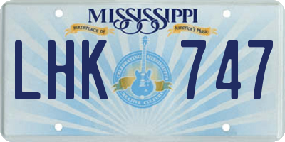 MS license plate LHK747