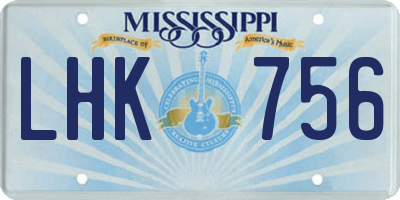 MS license plate LHK756