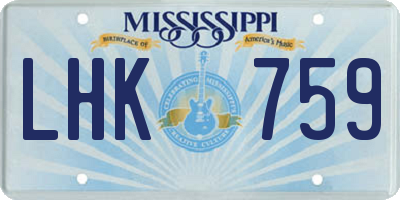 MS license plate LHK759