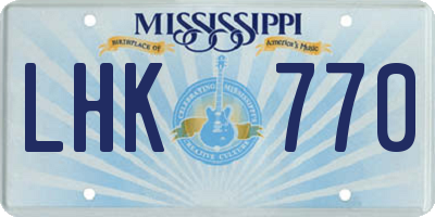 MS license plate LHK770