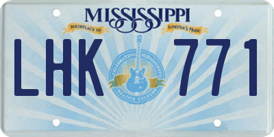 MS license plate LHK771