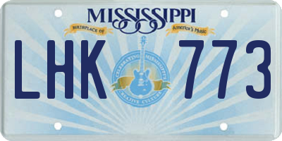 MS license plate LHK773