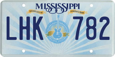 MS license plate LHK782