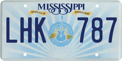 MS license plate LHK787