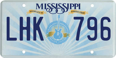 MS license plate LHK796