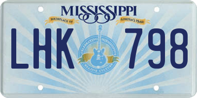 MS license plate LHK798