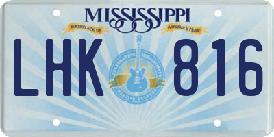 MS license plate LHK816