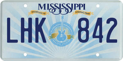 MS license plate LHK842