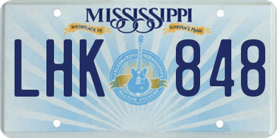 MS license plate LHK848