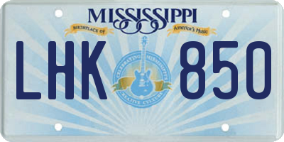 MS license plate LHK850