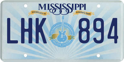 MS license plate LHK894